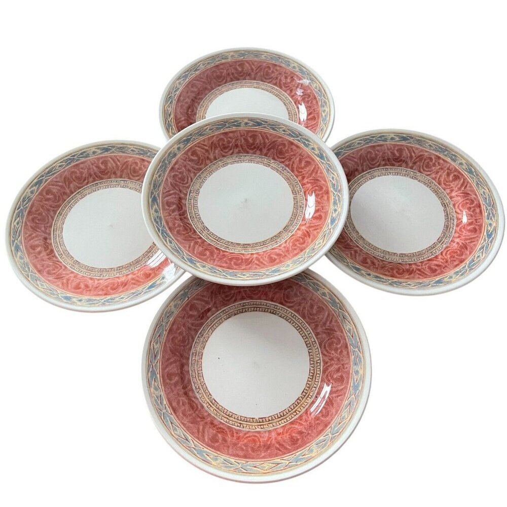 Churchill England Port Of Hill Jeff Banks Zarand Saucer Set Of 5 6.75”